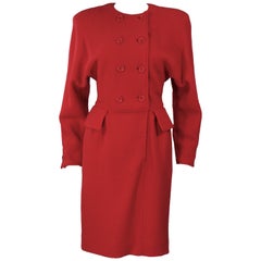 VALENTINO Kleid aus roter Wolle Größe 6-8