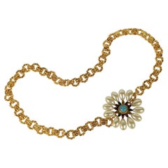 Maison Gripoix for Chanel Baroque Pearl Flowerhead Chain Necklace