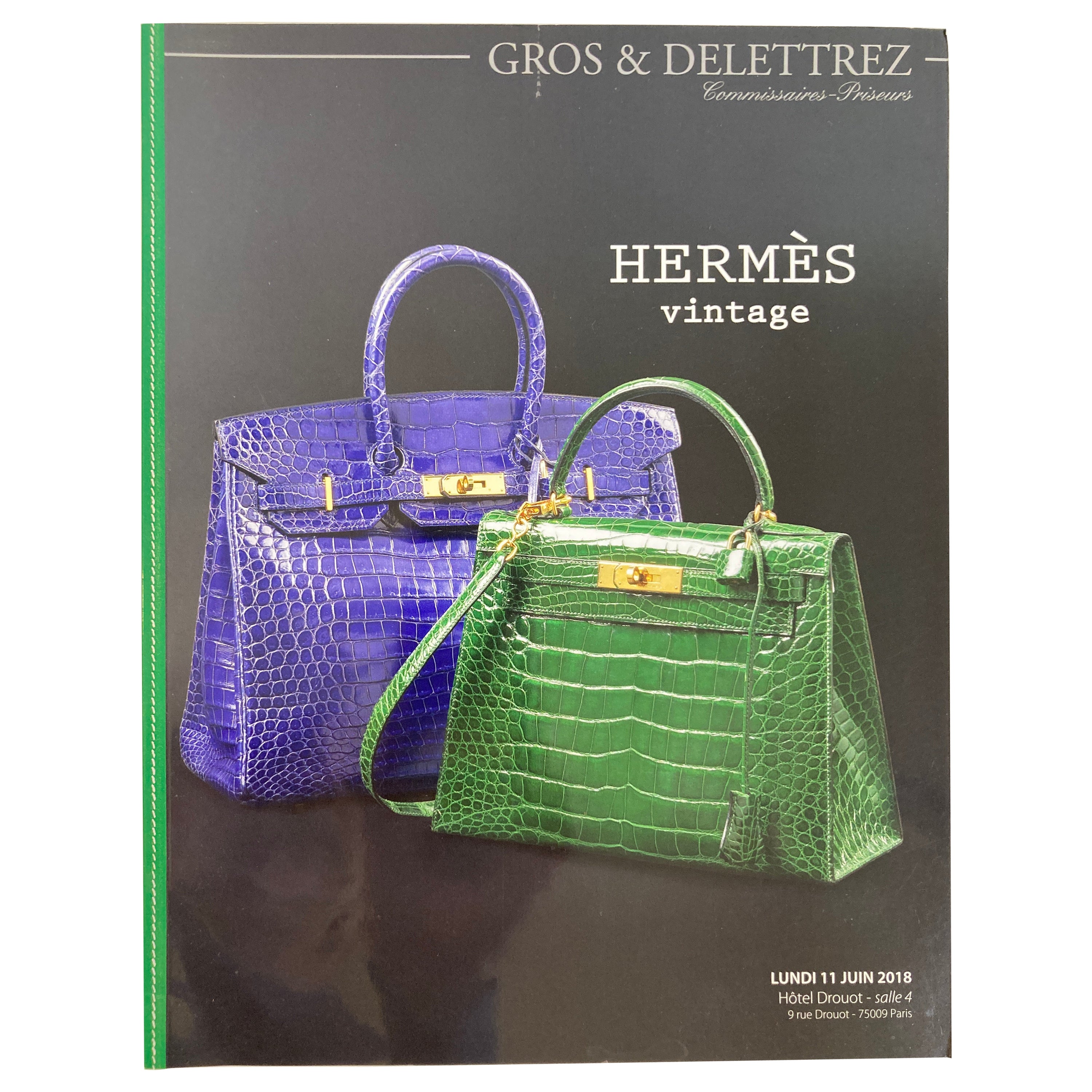 Hermès Vintage Pariser Auktionskatalog 2018 veröffentlicht von Gros & Delettrez