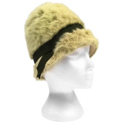 Vintage 1960s Miss Dior Green Angora Hat