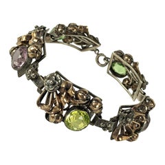 Hobe Sterling Vermeil Crystal Link Bracelet