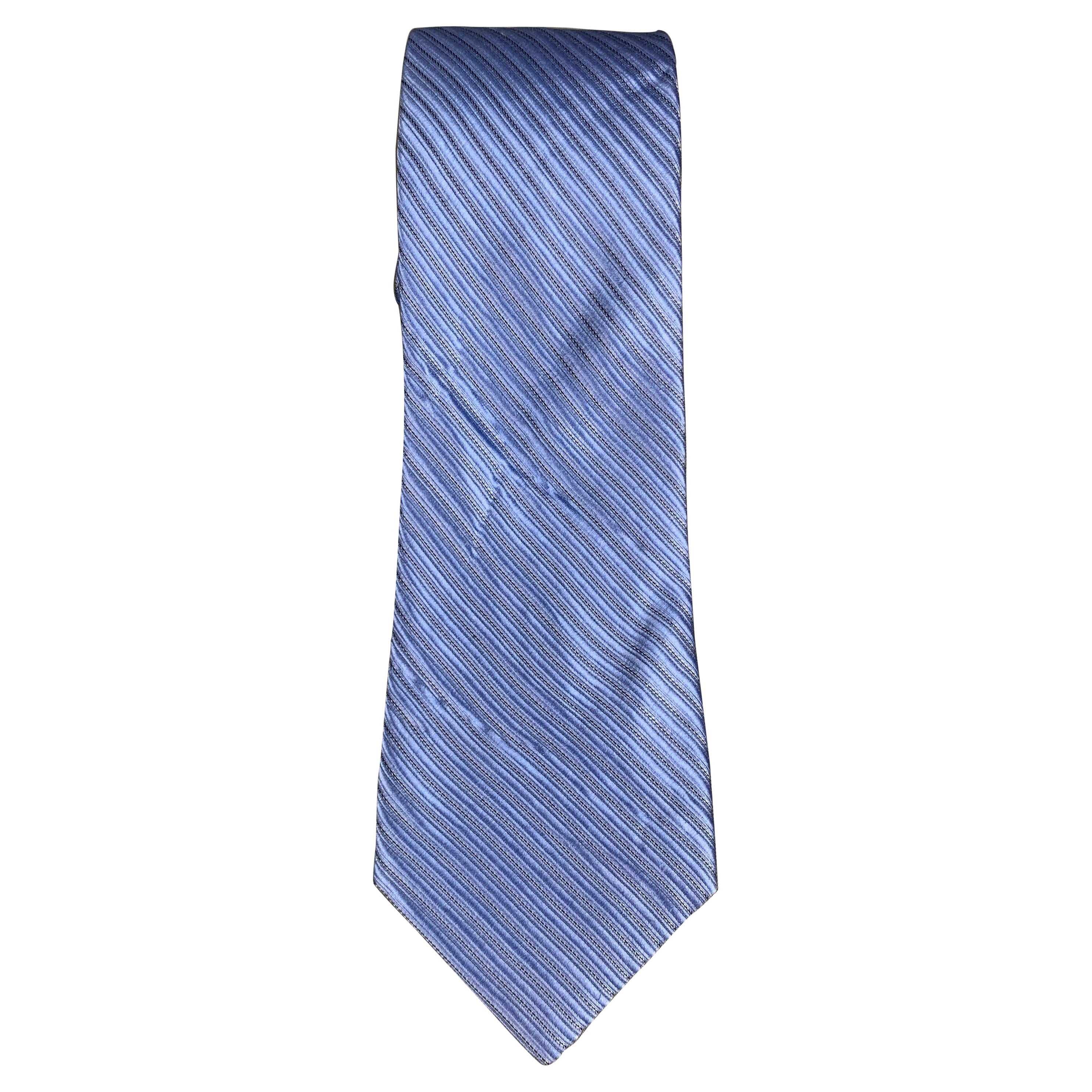 CALVIN KLEIN Blue Textured Silk Tie