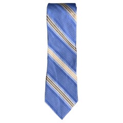 MICHAEL KORS Blue Grey Stripe Silk Tie