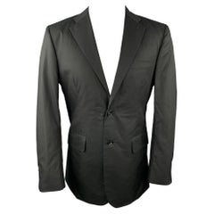 R13 Size 40 Black Embroidery Cotton Notch Lapel Sport Coat