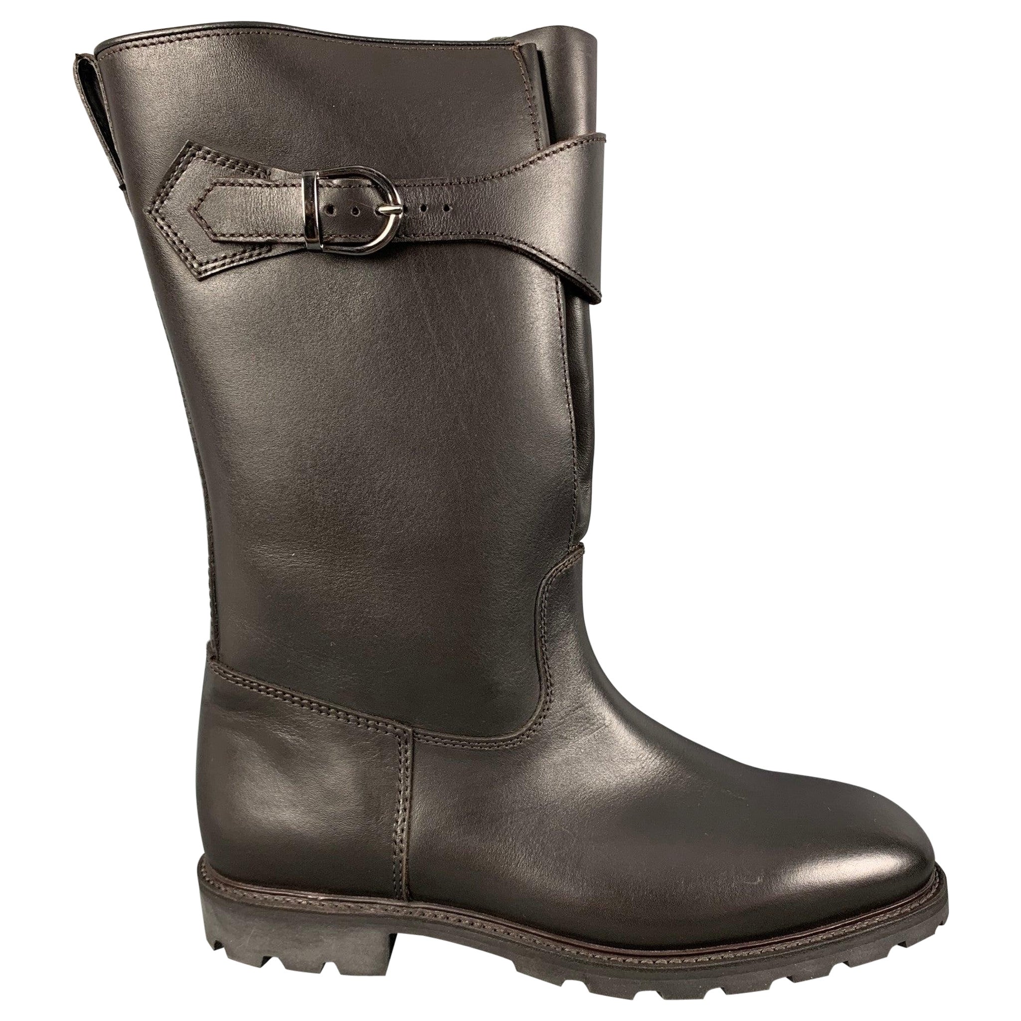 PAUL STUART Taille 8 Brown Solid Leather Pull On Boots