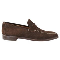 SUTOR MANTELLASSI Size 8 Brown Suede Penny Loafers