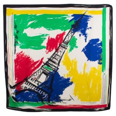 Foulard en soie Courreges Multicolore imprimé Tour Eiffel