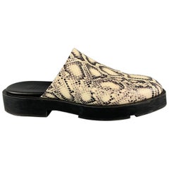 GIVENCHY Taille 11 Mocassins en cuir imprimé serpent noir et blanc