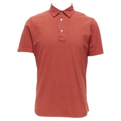 LORO PIANA 100% cotton brick red 3 buttons collared polo shirt S