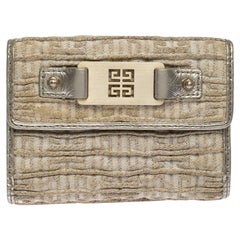 Givenchy Ivory Fabric Flap Compact Wallet