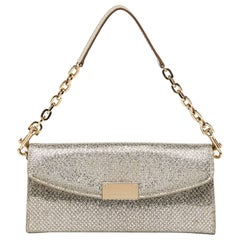 Jimmy Choo Gold Glitter Riane Clutch Bag