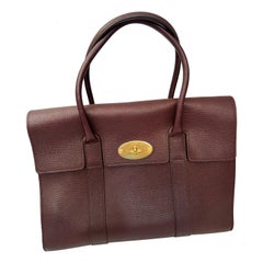 MULBERRY Classic Bayswater en cuir grainé avec double poignée, grand nouveau