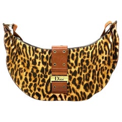 Dior Street Chic Hobo Ponyhaar- Kalbsleder mit Leopardenmuster