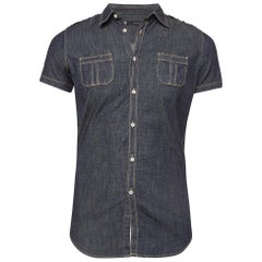 Dsquared2 Navy Blue Denim Short Sleeve Shirt XS