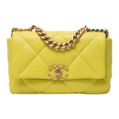 Borsa A Tracolla Chanel 19 Small Verde Fluo