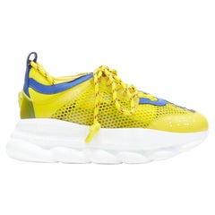 VERSACE Chain Reaction yellow blue low top chunky sole dad sneaker EU38 US8