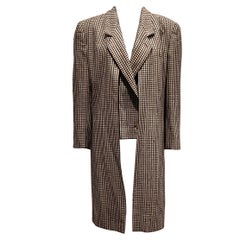 VINTAGE GIORGIO ARMANI Tweed Coat With built in  Waistcoat