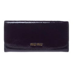 Miu Miu Purple Patent Leather Continental Wallet