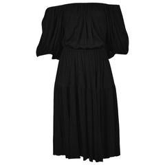 Holly's Harp Black Gathered Peasant Dress