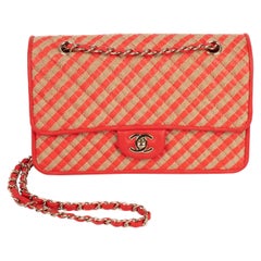 Chanel Bag of Natural Rope, Vermilion Raffia and Leather, 2021