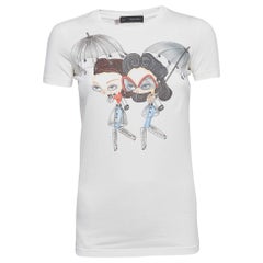 Dsquared2 White Print Cotton Short Sleeve T-Shirt S