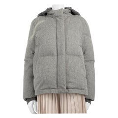 Loro Piana Grey Cashmere Padded Jacket Size XL