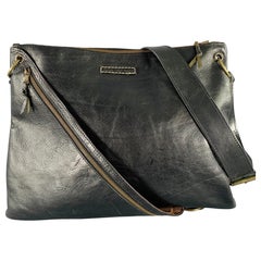 JOHN VARVATOS Black Leather Overlay Cross Body Bag