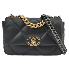 Chanel 19 Bag Small Black Lambskin Leather Crossbody Bag, 2020-2021