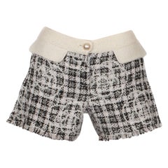 Chanel Black and White Tweed Shorts