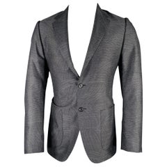 LOUIS VUITTON Size 40 Grey Swirls Wool Silk Sport Coat