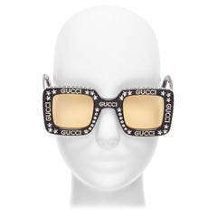 GUCCI Alessandro Michele Hollywood Forever GG0780S logo crystal black sunnies