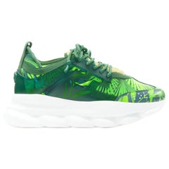 VERSACE Chain Reaction Jungle Print green chunky sole sneaker EU38 US8