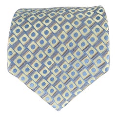 CHARVET Blue Green Geometric Silk Tie