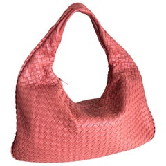 Bottega Veneta Veneta Hobo Medium Coral Intrecciato Leather Bag 47cm