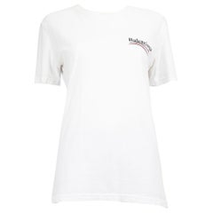 Balenciaga White Logo Print T-Shirt Size M