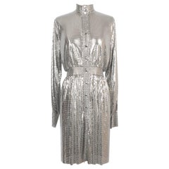 Paco Rabanne Silbernes Metallic-Kleid aus Mesh