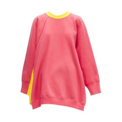 OLD Celine Phoebe Philo 2018 rose jaune dos contrasté sweat-shirt surdimensionné XS