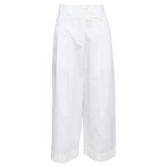 OLD CELINE Phoebe Pantalon plissé et effilé à taille haute en coton blanc FR34 XS