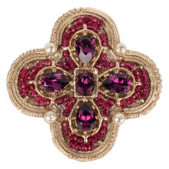 Chanel Brooch Decorated with Pink Pearls, 2016