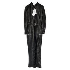 Dior New 9K$ Black Leather Jumpsuit