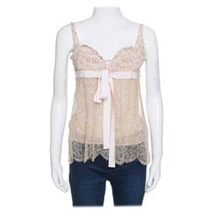 Red Valentino Floral Print Lace Overlay Camisole M