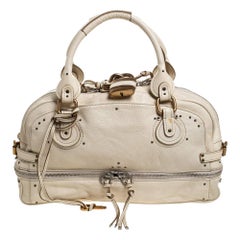 Chloe Cream Leather Paddington Zipped Satchel