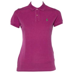 Ralph Lauren Fuchsia Cotton Pique Skinny Fit Polo T-Shirt