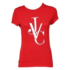 Versace Jeans Couture Red Cotton Knit Logo T-Shirt XL