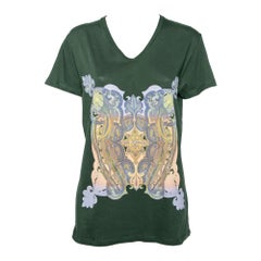 Etro Green Paisley Printed Cotton Short Sleeve T-Shirt S