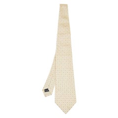 Dunhill Pale Yellow Micro Motif Silk Jacquard Tie