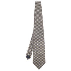 Dunhill Cream Floral Printed Silk tie