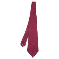 Dunhill Red Star Patterned Silk Jacquard Tie