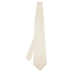 Dunhill Buttercream Floral Motif Silk Tie