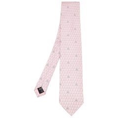 Dunhill Pink Rope Logo Print Silk Tie